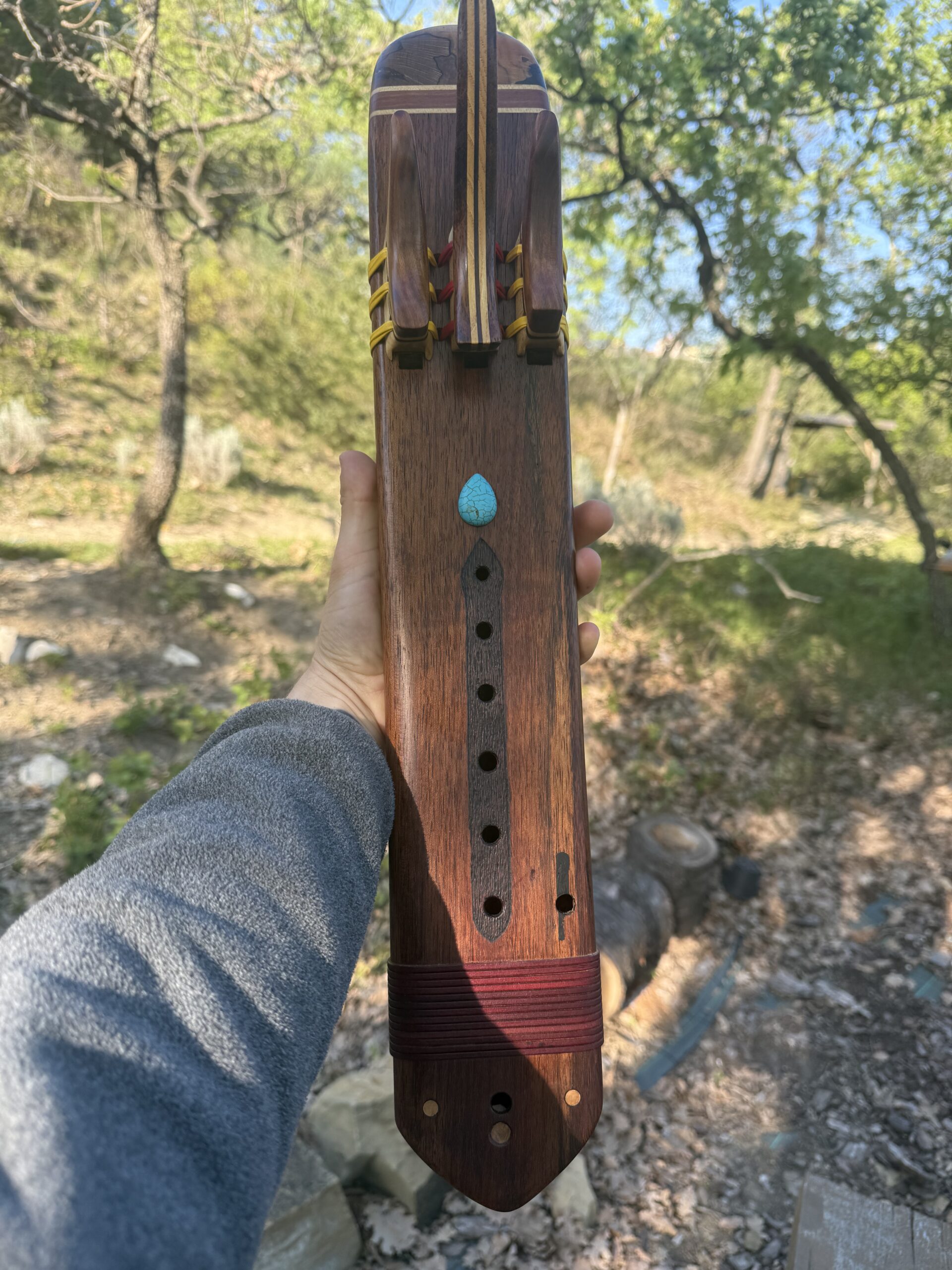 Triple drone flute A-432hz