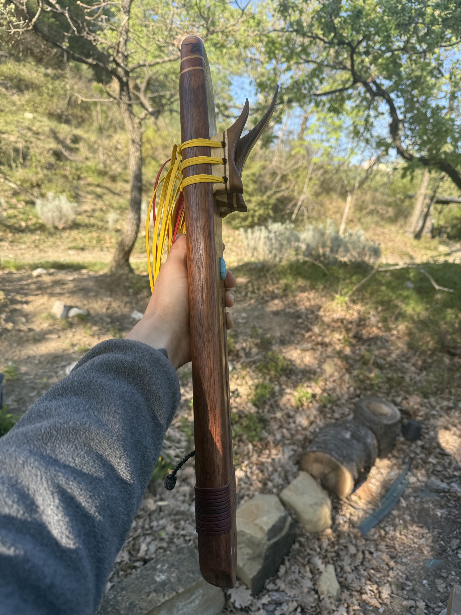 Triple drone flute A-432hz