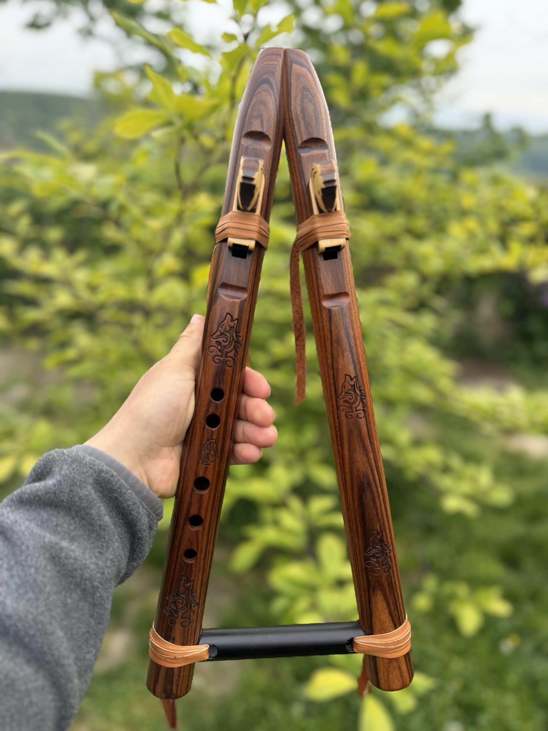 Double Native Flute in B-432hz